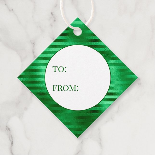 Grönt strimlad olja till från gåvor etiketter (Framsida)