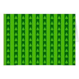 Grönt stripe Julgran Mönster Hälsningskort