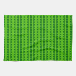 Grönt stripe Julgran Mönster Kökshandduk