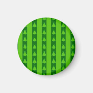 Grönt stripe Julgran Mönster Magnet