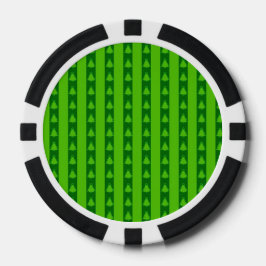 Grönt stripe Julgran Mönster Poker Marker