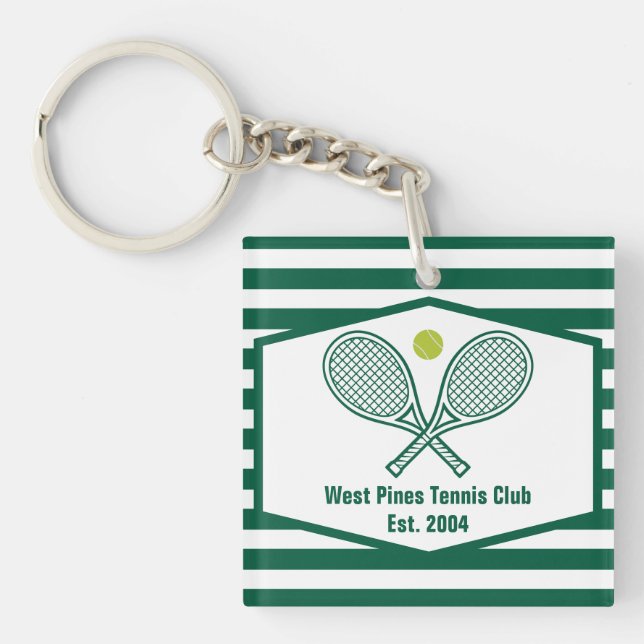 Grönt Stripe Tennis Anpassningsbar Land Klubb (Framsidan)