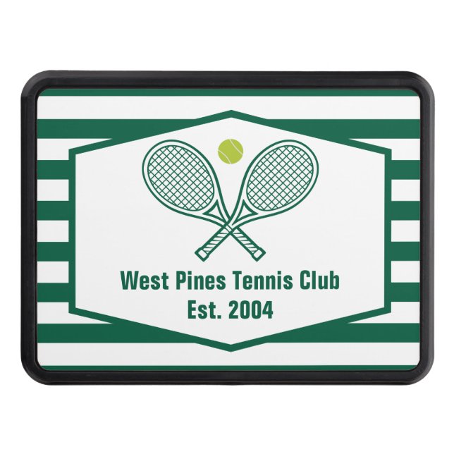 Grönt Stripe Tennis Anpassningsbar Land Klubb Dragkroksskydd (Framsidan)