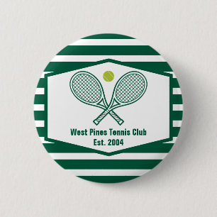Grönt Stripe Tennis Anpassningsbar Land Klubb Knapp
