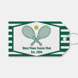 Grönt Stripe Tennis Anpassningsbar Land Klubb Presentetikett