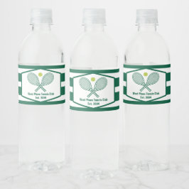 Grönt Stripe Tennis Anpassningsbar Land Klubb Vattenflaskor Etikett