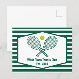 Grönt Stripe Tennis Anpassningsbar Land Klubb Vykort
