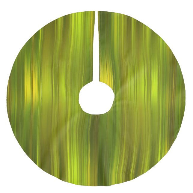 Grönt Stripe Träd Skirt Julgransmatta Borstad Polyester (Framsidan)