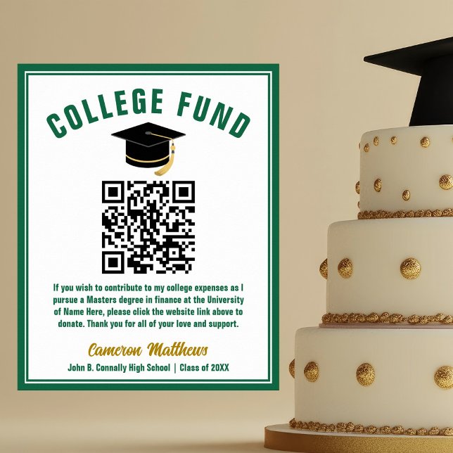 Grönt Student College Fund QR-kod Poster (Skapare uppladdad)
