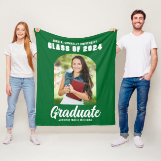 Grönt Student fotoarch Modern Studenten Fleecefilt
