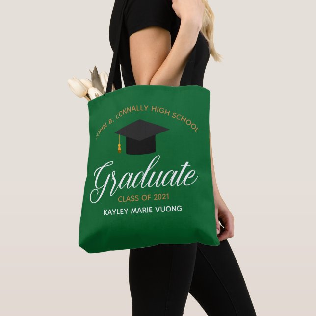 Grönt Student Personlig 2023 Studenten Gift Tygkasse (Närbild)