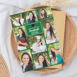 Grönt Student Photo Collage Modern Studenten Meddelande