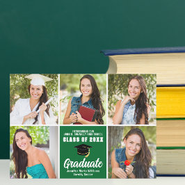 Grönt Student Photo Collage Modern Studenten Meddelande