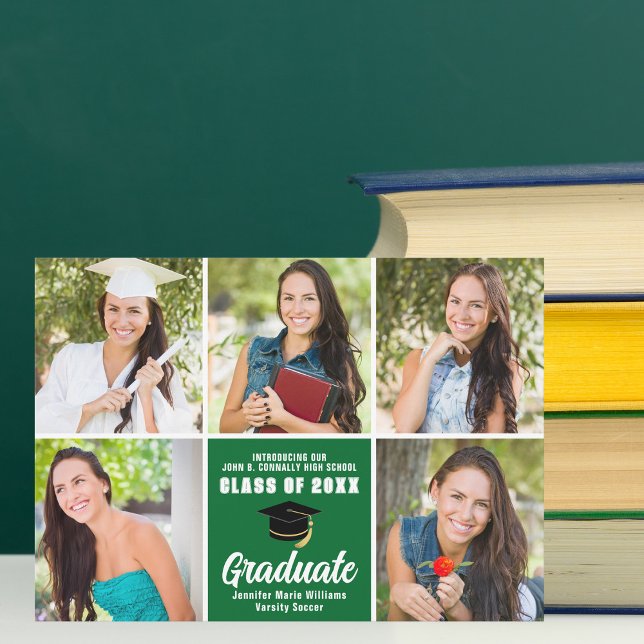 Grönt Student Photo Collage Modern Studenten Meddelande (Skapare uppladdad)