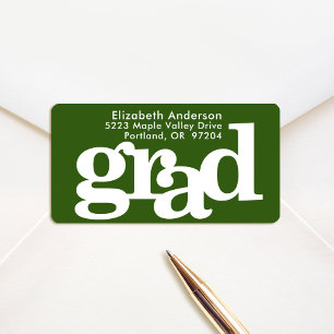 Grönt studenten fet typografi av modern adress adressetikett