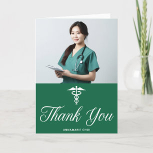 Grönt Studenten Photo Medical School Doktor Tack Kort