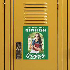 Grönt Studenten Photo Modern 2025 Magnet Card