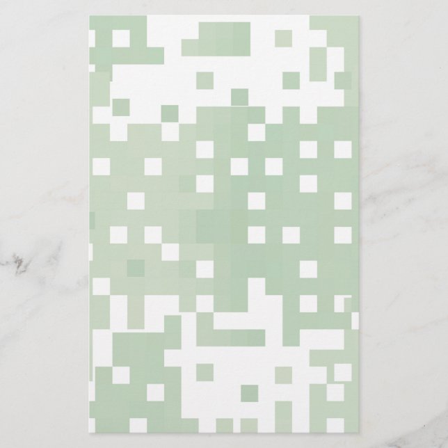 Grönt Suare Pixel Mönster Brevpapper (Framsida)