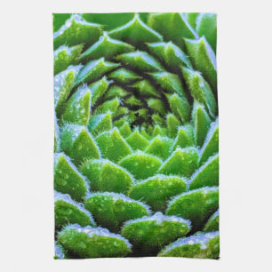 Grönt Succulals Nature Photography Tea Towel Kökshandduk
