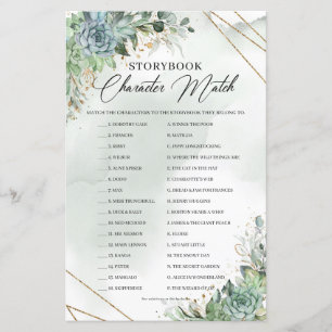 Grönt succulents blommor Storybook Character Match