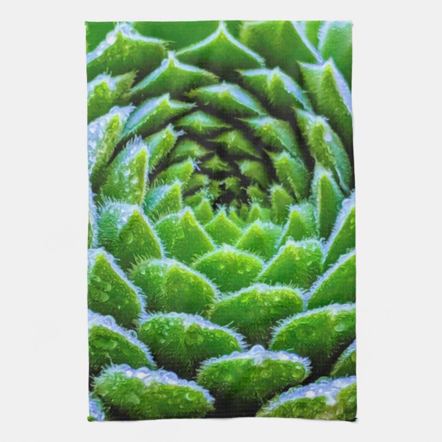 Grönt Succulents Natature Photography Tea Towel Kökshandduk (Vertikal)