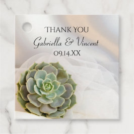 Grönt Succulents på Vita Bröllop Tack Gåvor Etiketter