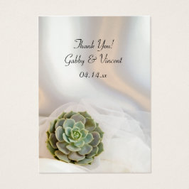 Grönt Succulon on White Wedding Favor Märkres Visitkort