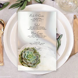 Grönt Succulon White Bröllop Menu