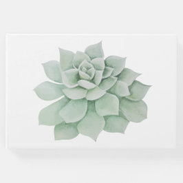 Grönt Succuls Mint Watercolor Bröllop Gästböcker