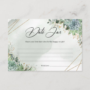 Grönt succulus eucalyptus foliage Date Burk Card Tilläggskort