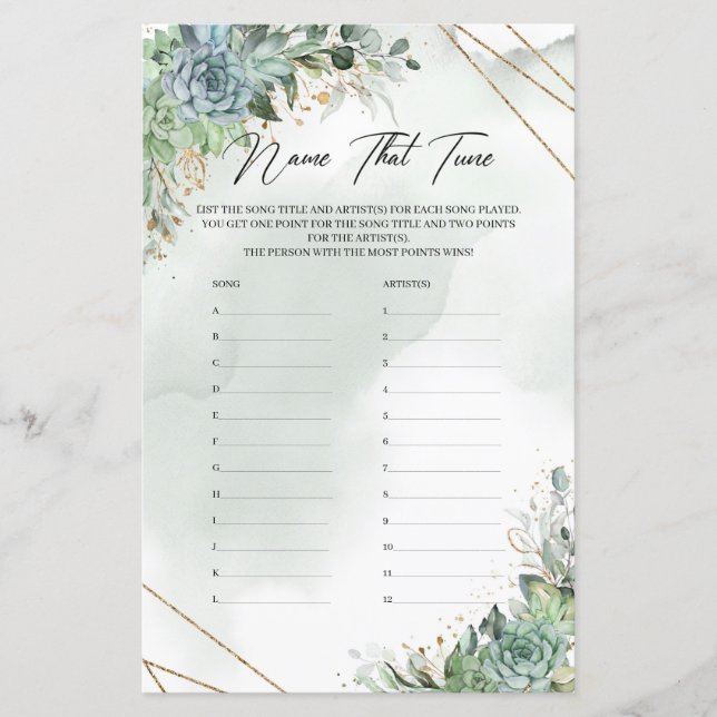 Grönt succulus eucalyptus guld Namn som Tune (Framsida)