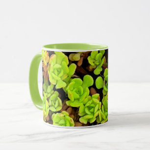 Grönt Suckulariserade blommor Mugg
