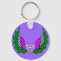 Grönt Sufi Winged-Hjärtnyckelring