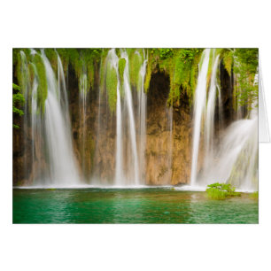 Grönt Summer Waterfall Hälsningskort