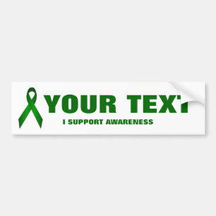 Grönt Support Awareness Ribbon Bumper Stickers Bildekal