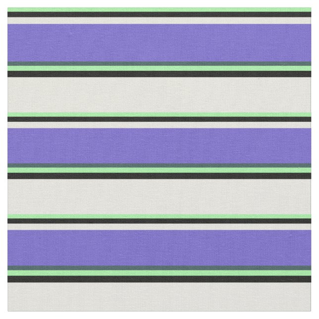 Grönt, Svart, Beige, Slate Blue & Mörk Slate Grått Tyg (Närbild)