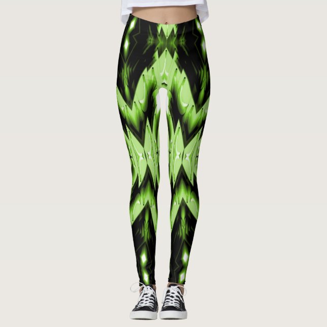 Grönt/Svart kvinnlig könsstympning Leggings (Framsida)