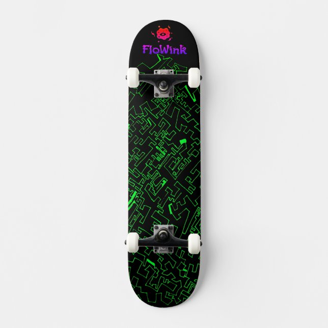 Grönt svart mini skateboard bräda 18,5 cm (Framsida)