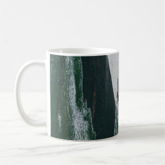 Grönt-, svart- och beige-målning kaffemugg