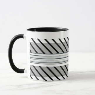 Grönt, svart och grått stripe mönster mugg