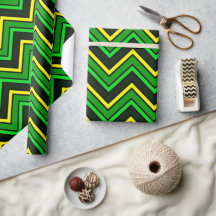 Grönt, svart och gult chevron zigzag