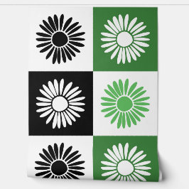 Grönt, svart och vit blomma