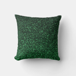 Grönt svart pelare glitter kudde