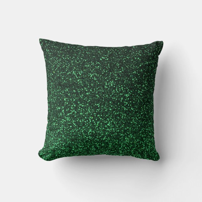 Grönt svart pelare glitter kudde (Framsida)