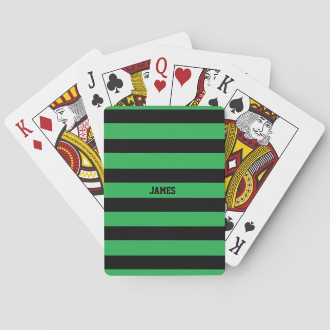 grönt svart rand casinokort (Baksidan)