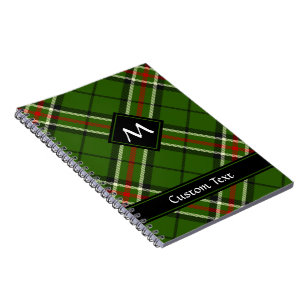 Grönt, svart, röd och vit tartan anteckningsbok