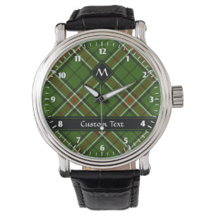Grönt, svart, röd och vit tartan armbandsur