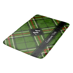 Grönt, svart, röd och vit tartan badrumsmatta