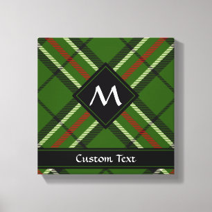 Grönt, svart, röd och vit tartan canvastryck