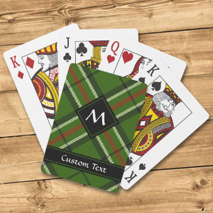 Grönt, svart, röd och vit tartan casinokort
